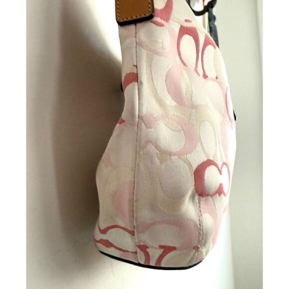 *RARE* Coach Hampton Pink Optic Slouch Clip Hobo Bag EUC - Picture 5 of 11